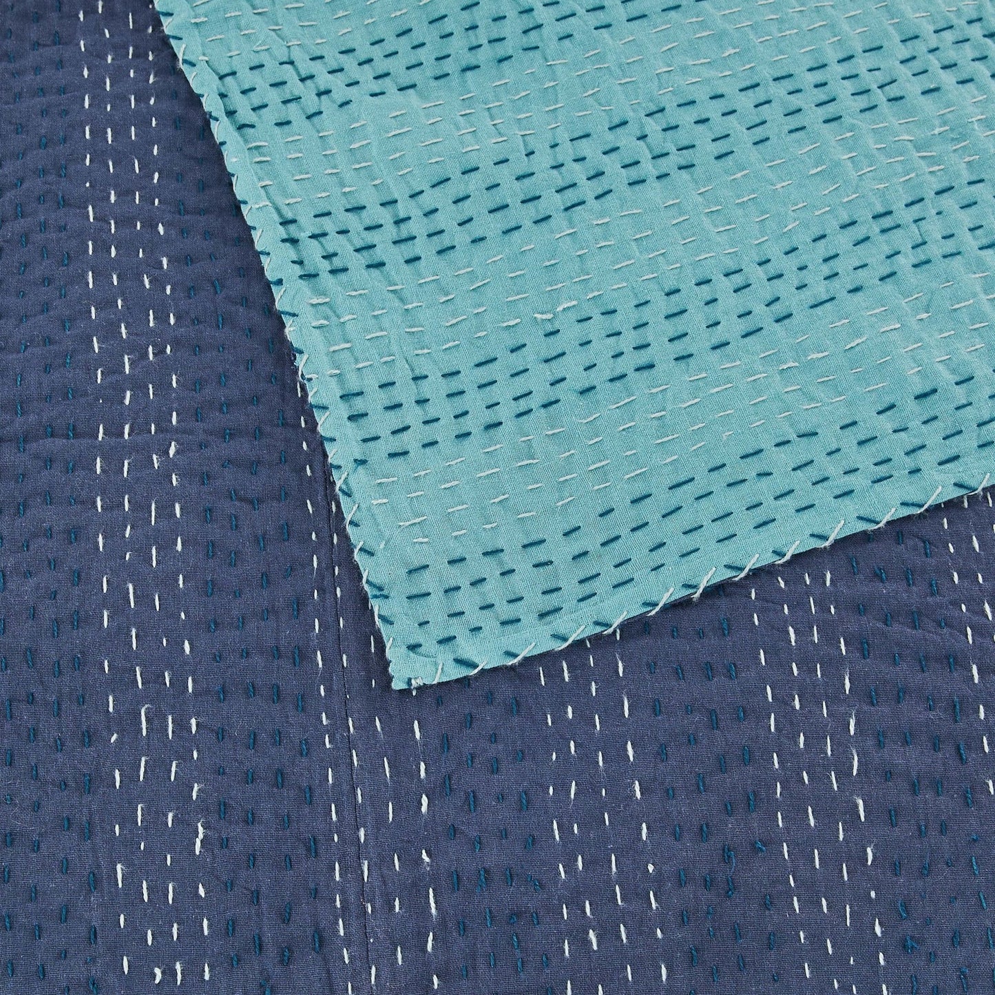 Hand Stitched Reversible Kantha Coverlets - mosswell.us