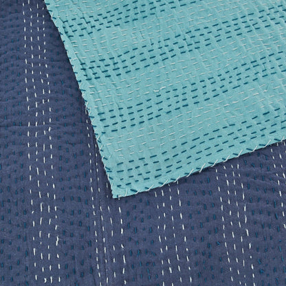 Hand Stitched Reversible Kantha Coverlets - mosswell.us