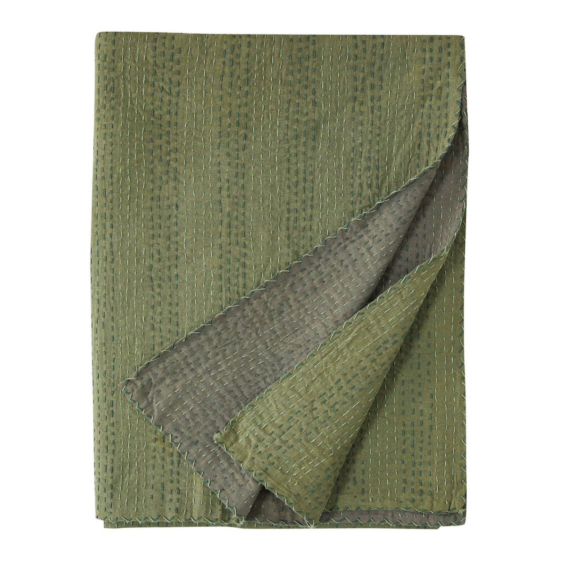 Hand Stitched Reversible Kantha Coverlets - mosswell.us