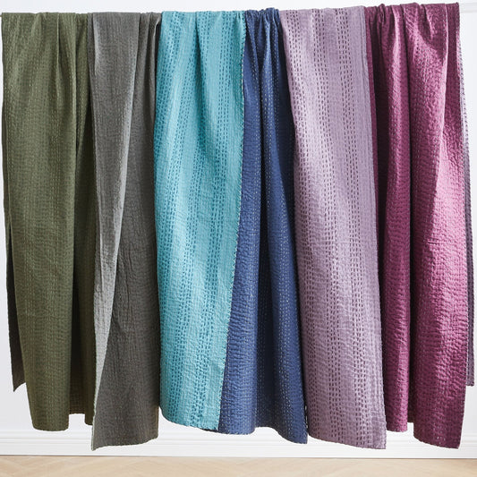 Hand Stitched Reversible Kantha Throws - mosswell.us