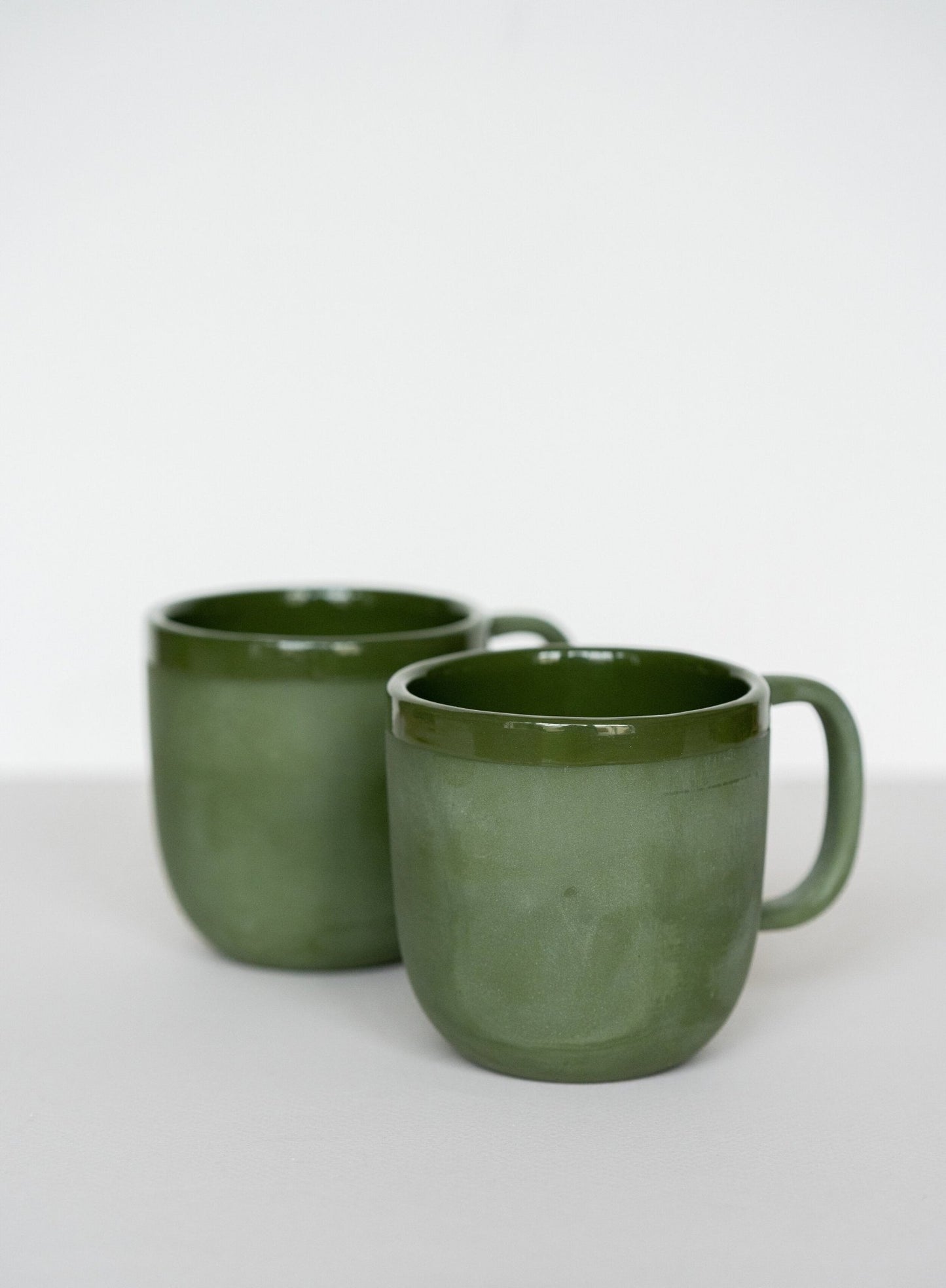 Handmade Porcelain Coffee Mug. Green - mosswell.us