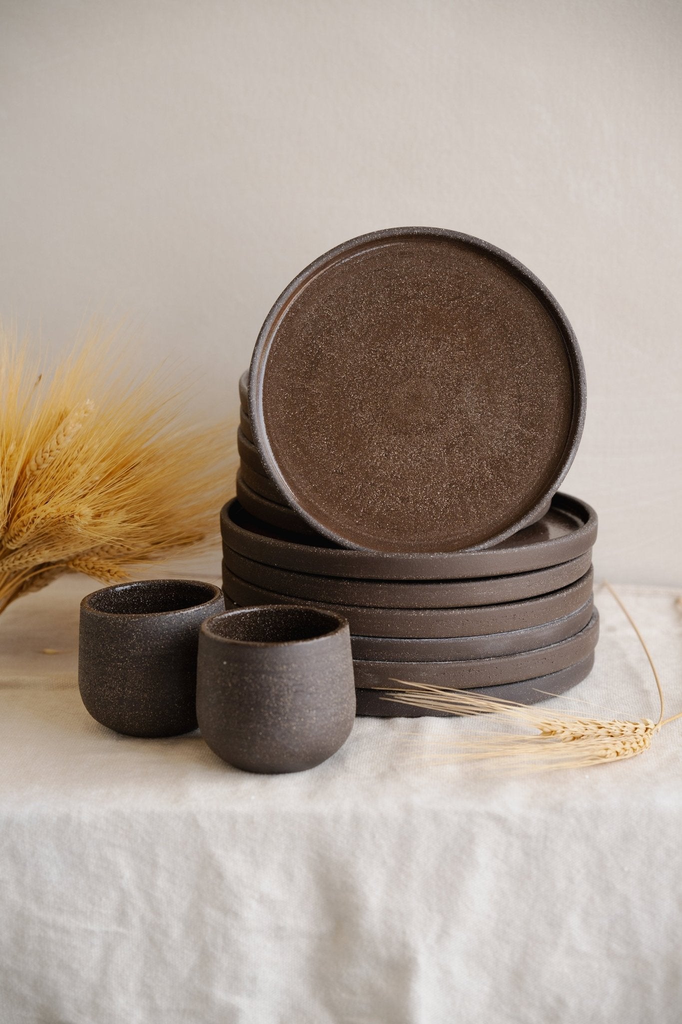 Handmade Stoneware Dinner Plate - Pumpernickel - mosswell.us
