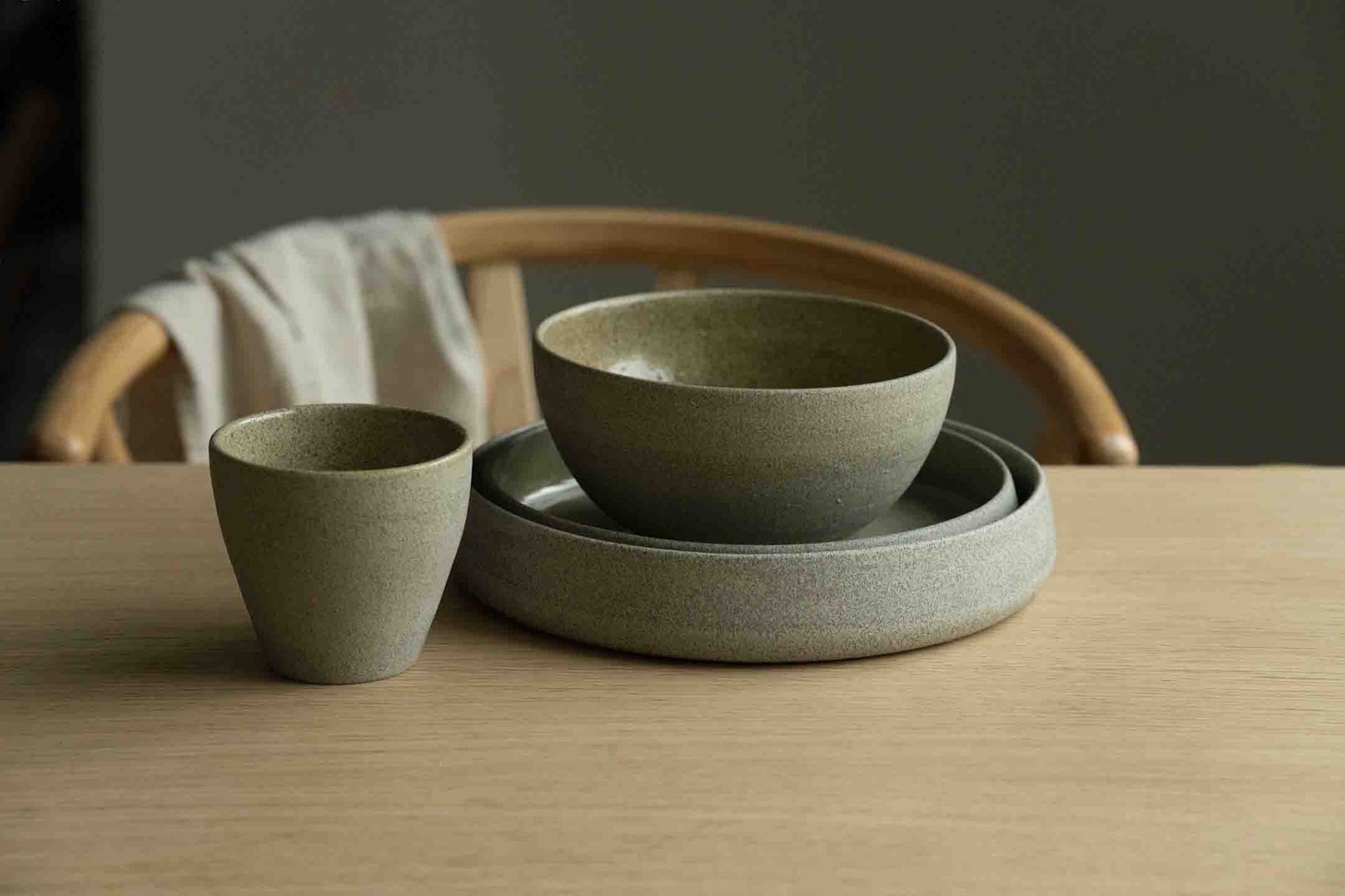 Handmade Stoneware Dinner Set "Concrete" - mosswell.us