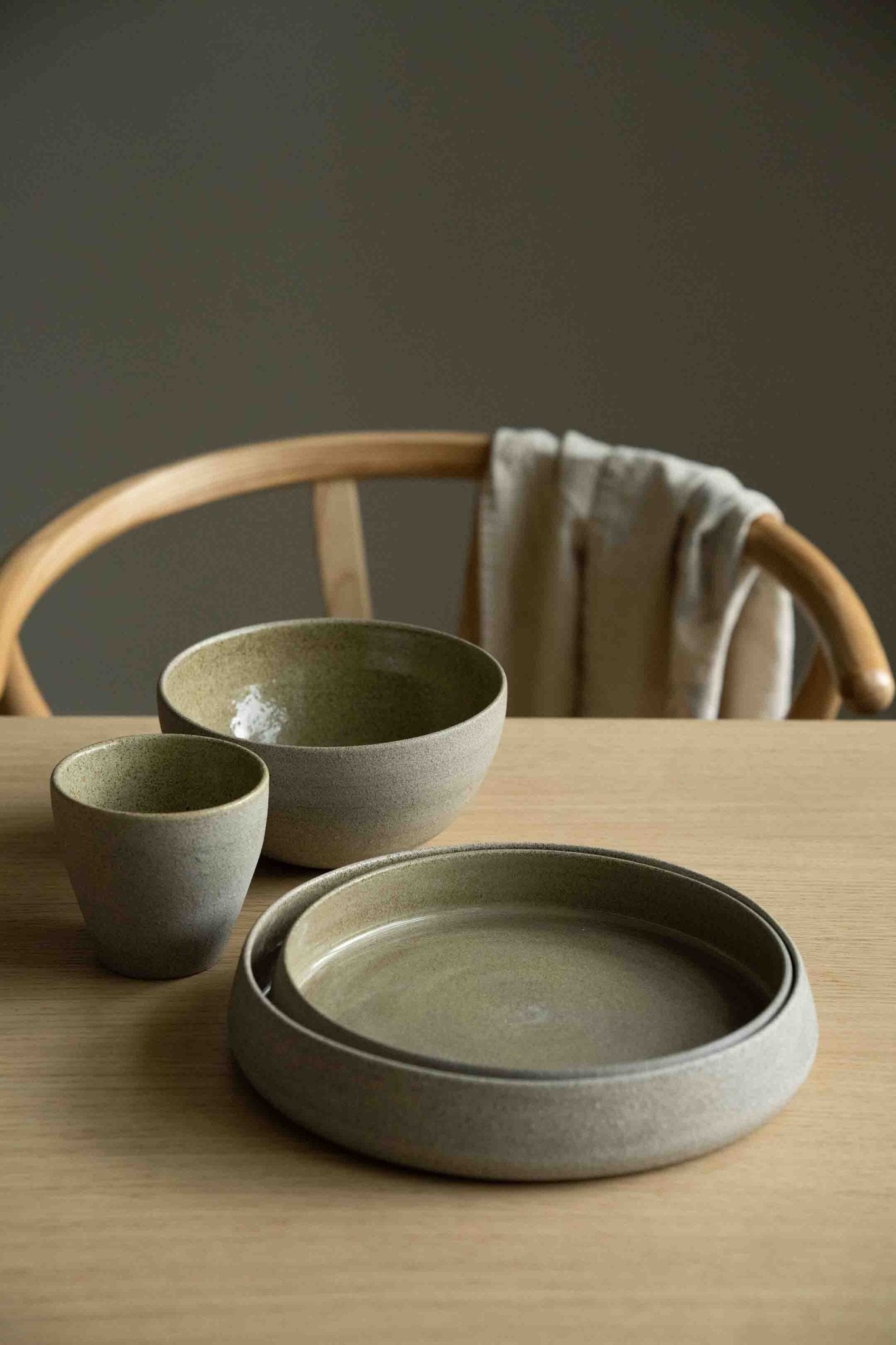 Handmade Stoneware Dinner Set "Concrete" - mosswell.us
