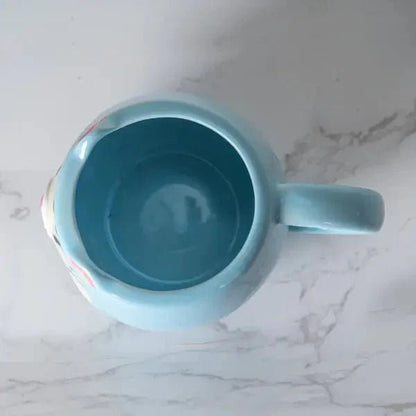 Japanese Daruma Cat Yunomi Style Tea Mug Blue - mosswell.us