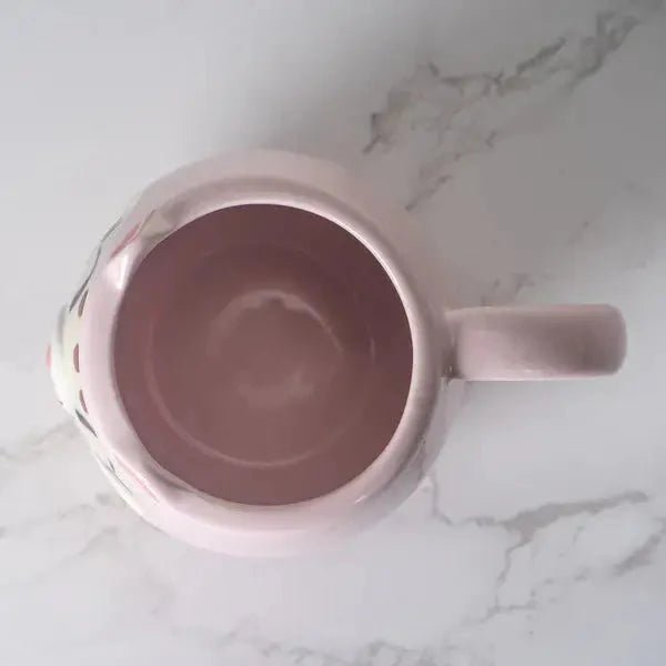 Japanese Daruma Cat Yunomi Style Tea Mug Pink - mosswell.us