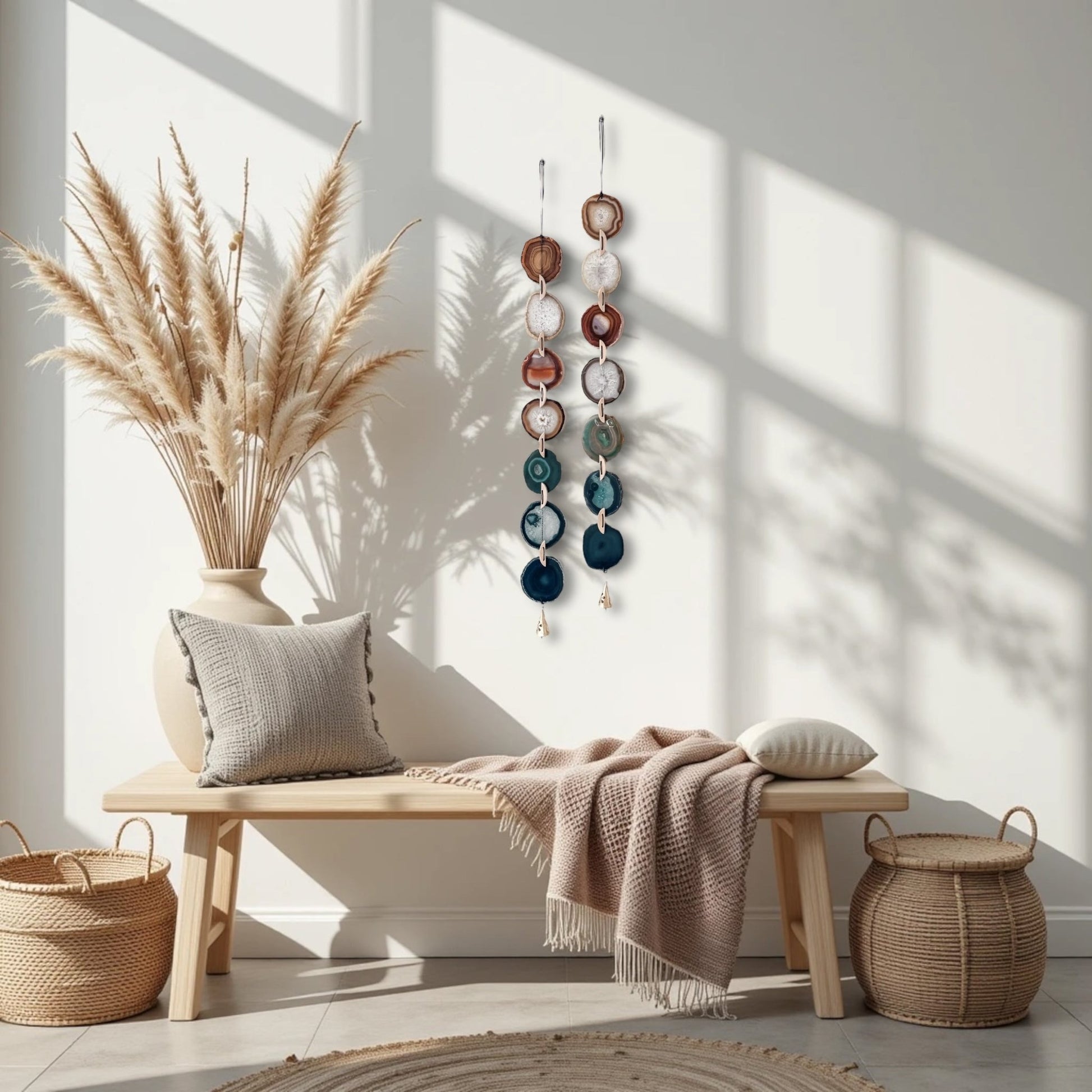 Natural Agate x Bell Garland Wall Hanging - mosswell.us