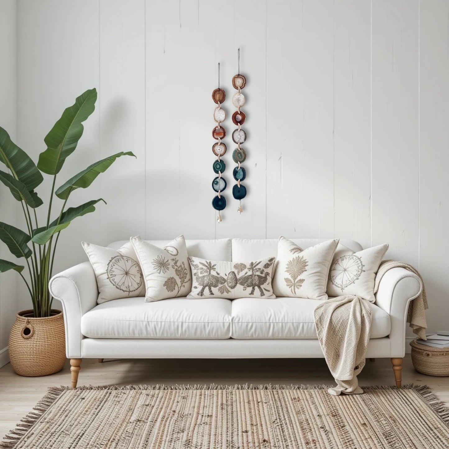 Natural Agate x Bell Garland Wall Hanging - mosswell.us