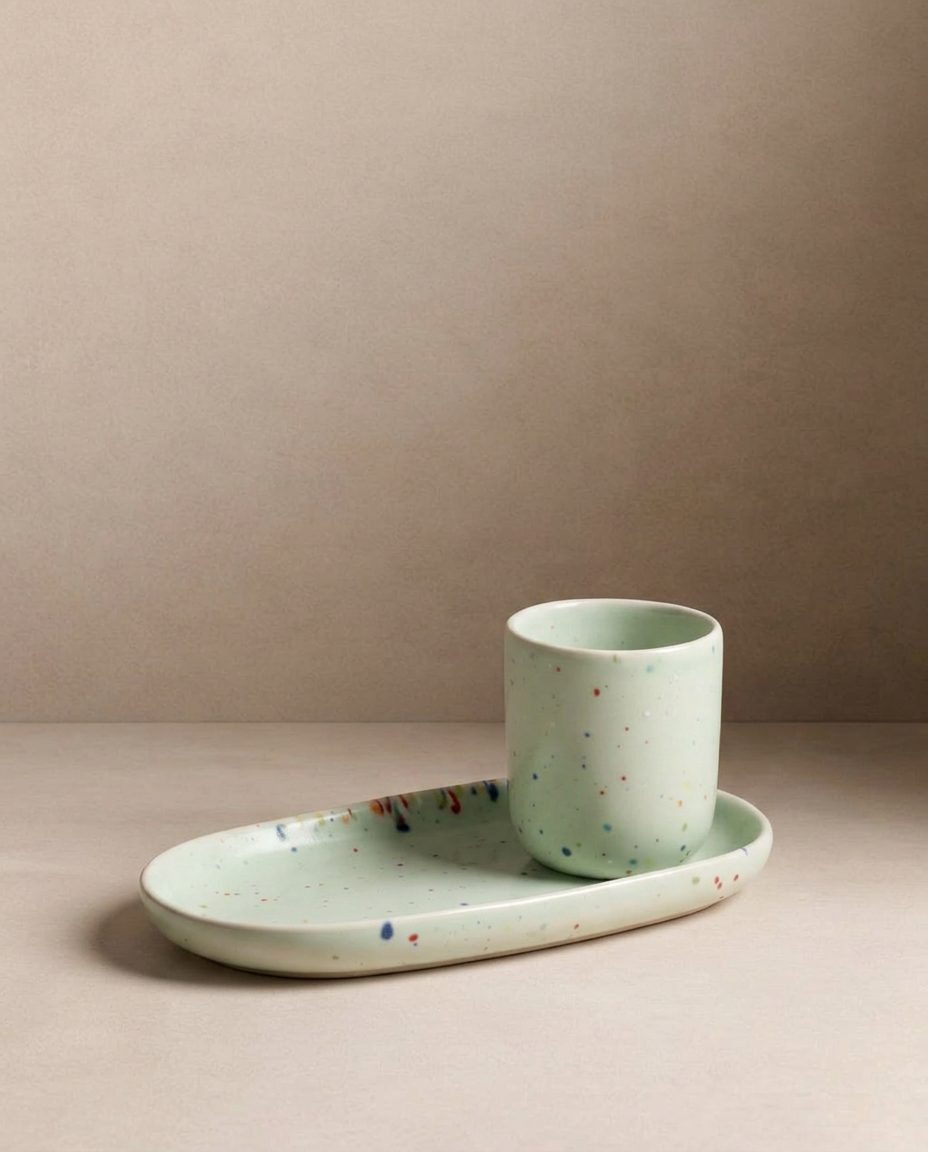 Set of 6 Espresso Cups/ Egg Cups stoneware ceramic — Party Collection