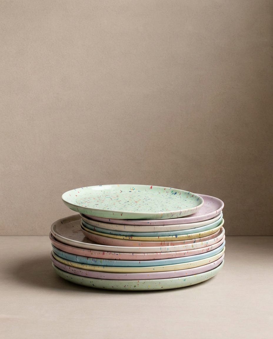 Set of 30 Colors stoneware ceramic Dinnerware — Party Collection