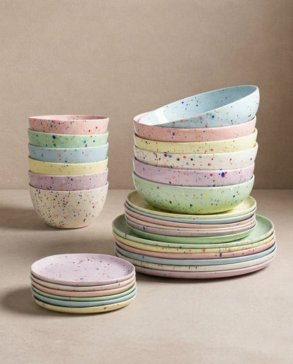 Set of 30 Colors stoneware ceramic Dinnerware — Party Collection