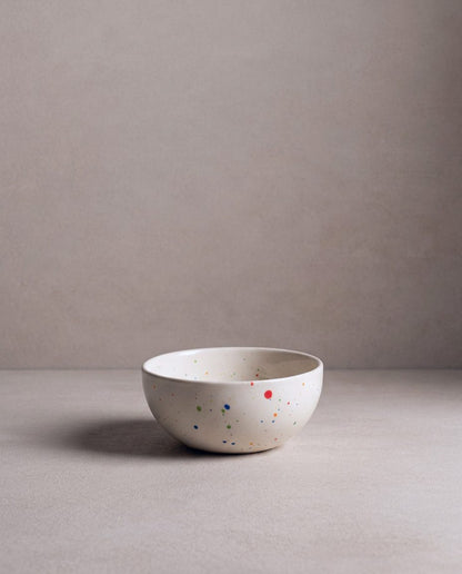 Set of 4 White mini bowl 4" stoneware ceramic — Party Collection