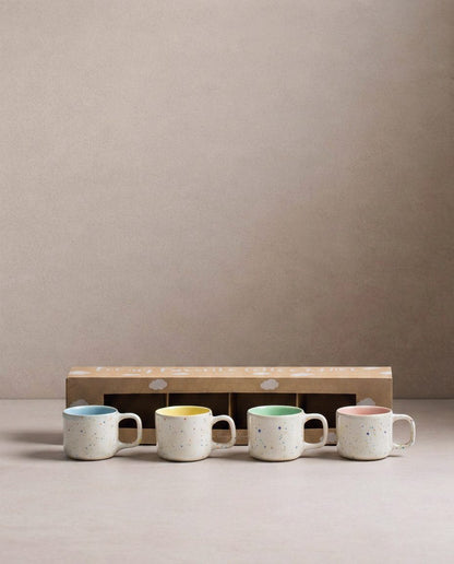 Set of 4 Colors Espresso Mugs stoneware ceramic — Breeze Party Out