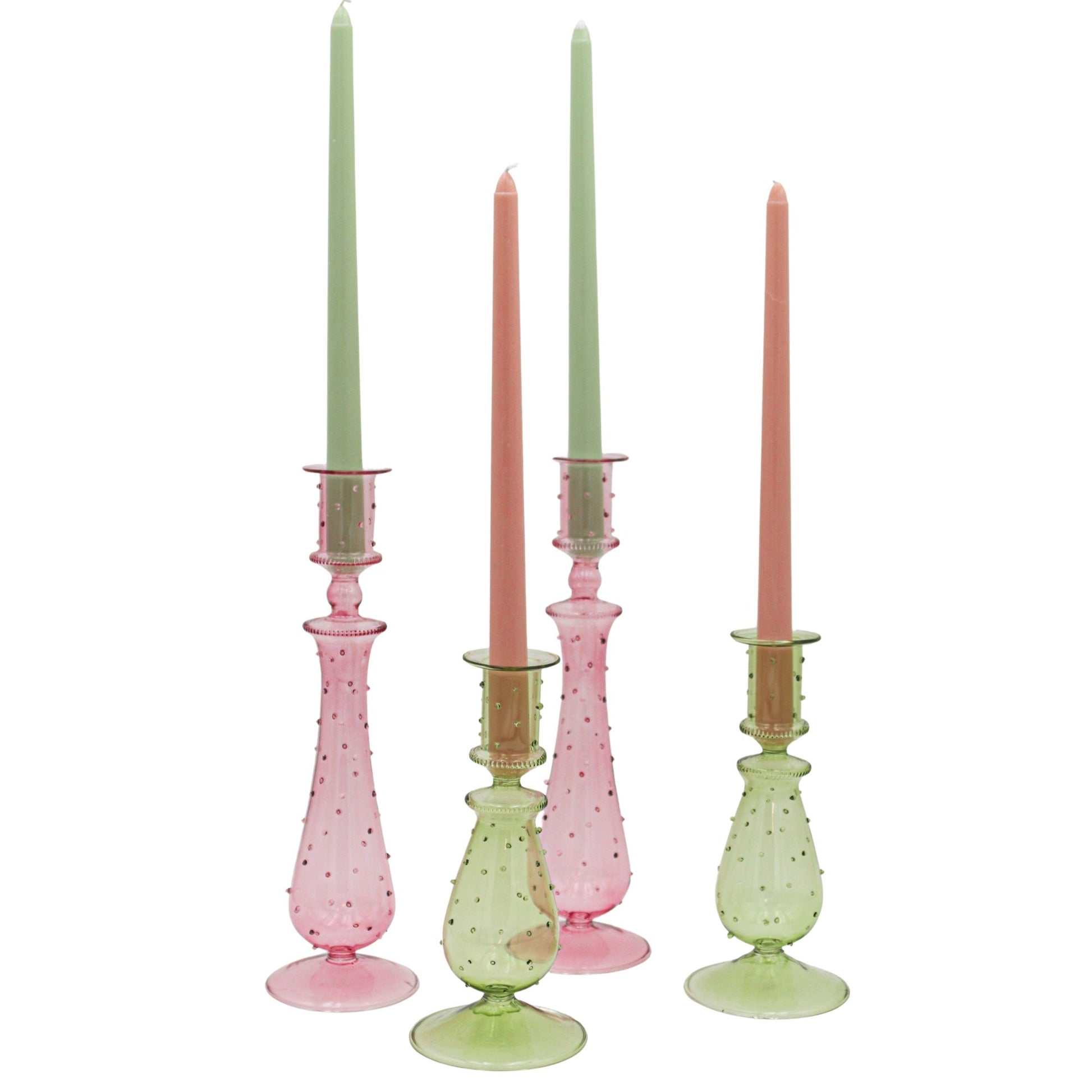 Olive Grove Dotty Candle Holder - Pair - mosswell.us
