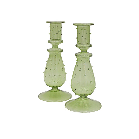 Olive Grove Dotty Candle Holder - Pair - mosswell.us