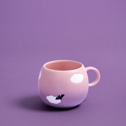 Pink Cloud stoneware ceramic Mug 17oz / 500ml Bat — Halloween Collection - mosswell.us