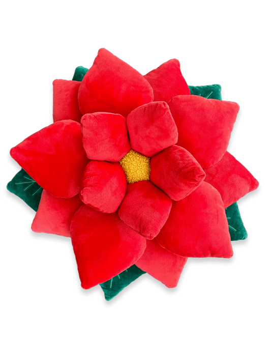 Poinsettia Pillow - Christmas Red - mosswell.us