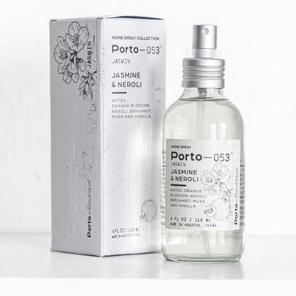 Porto - 053 Room Spray – Linen & Fabric Freshener – High Fragrance Concentration – Vegan & Handmade in USA – 4 oz Clear Glass Bottle with decorative box - mosswell.us