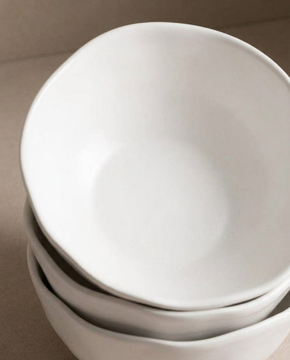 Set of 16 White stoneware ceramic Dinnerware — Pure Collection