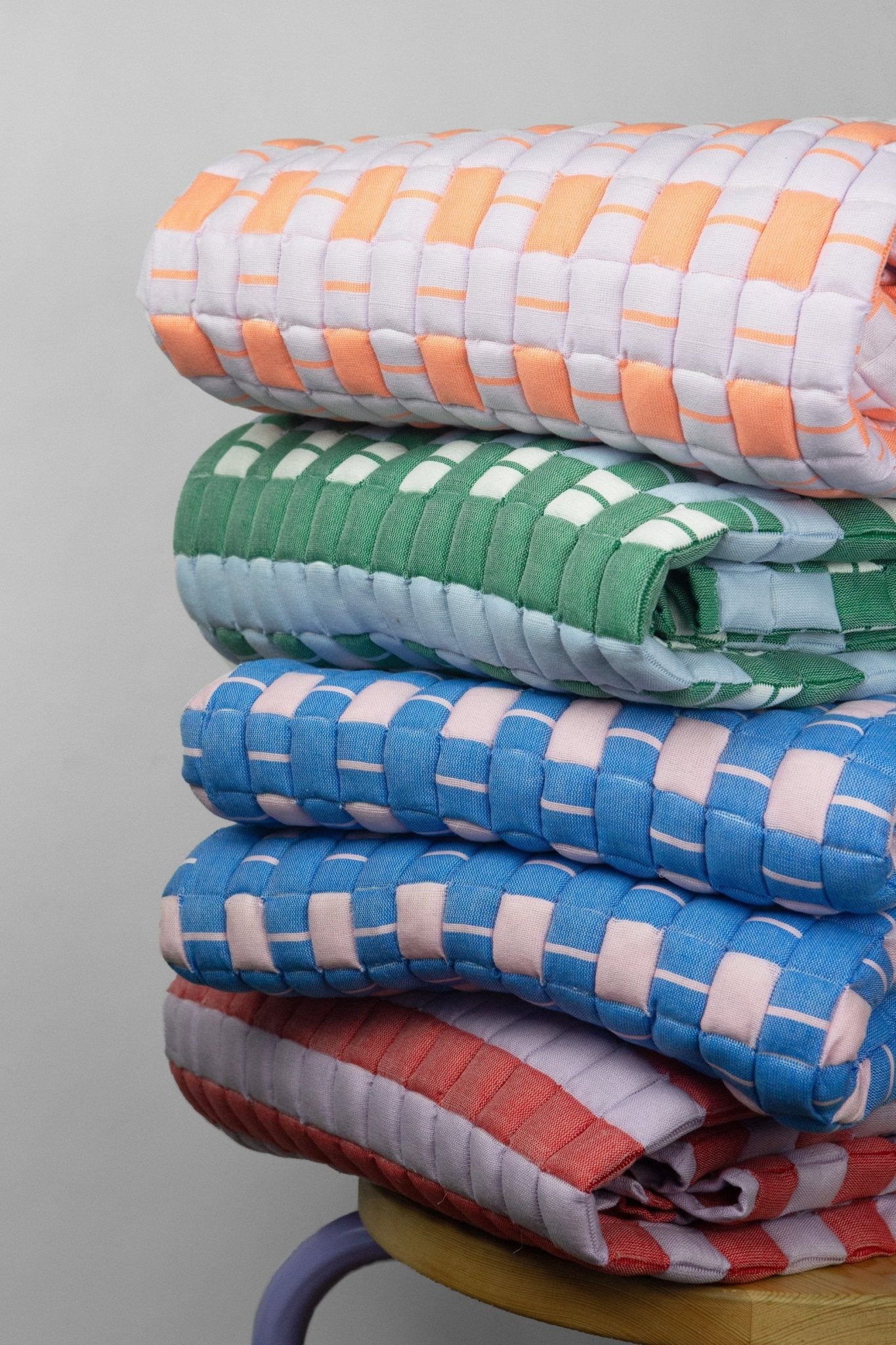 Quilted Sujani Throw Blanket - Soft Lilac and Red - mosswell.us