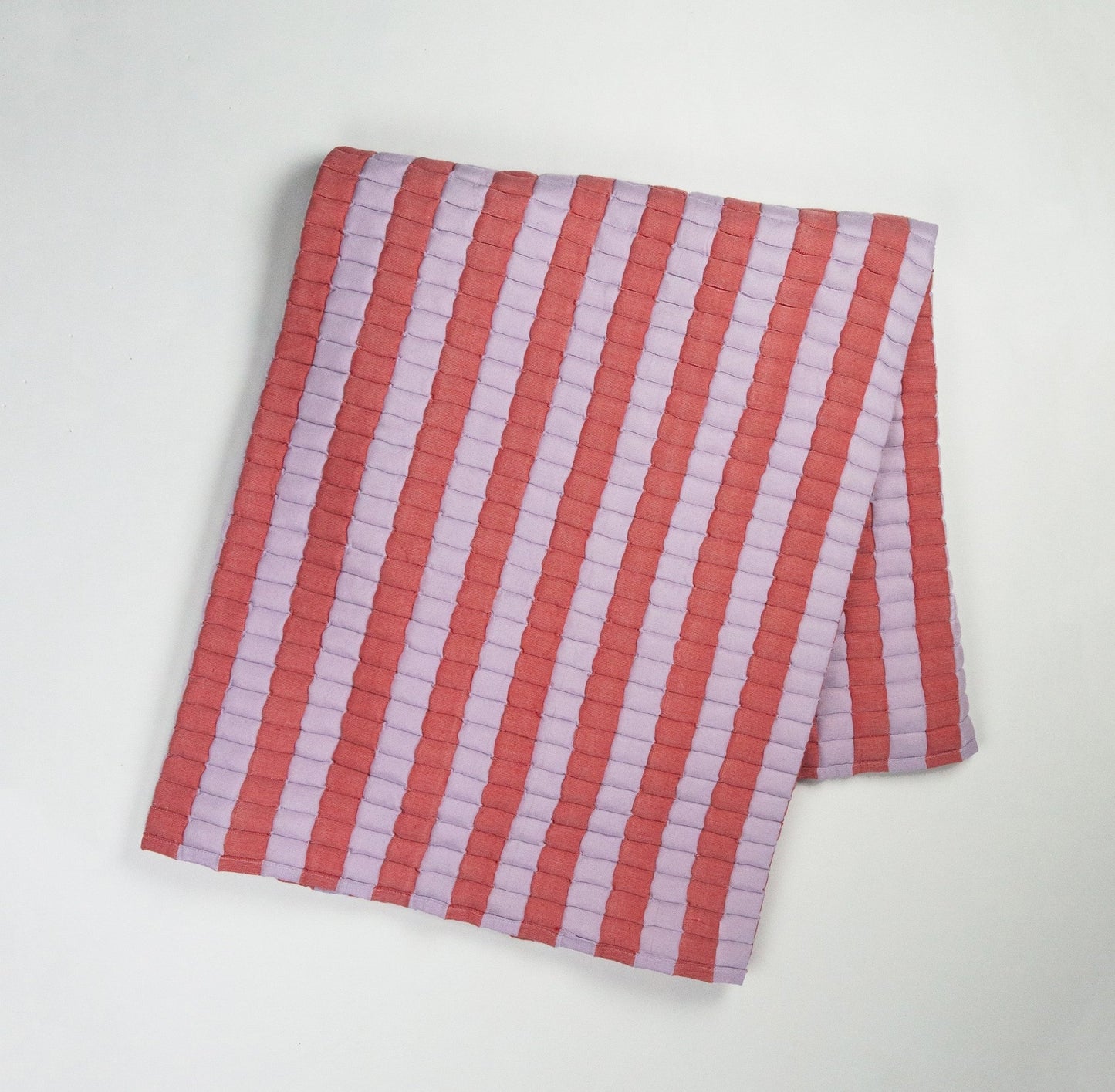 Quilted Sujani Throw Blanket - Soft Lilac and Red - mosswell.us