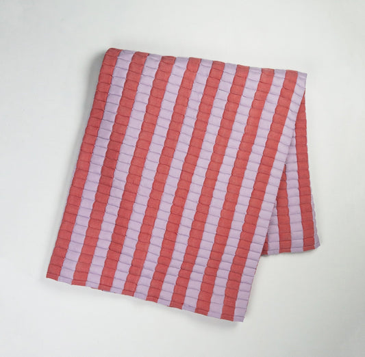 Quilted Sujani Throw Blanket - Soft Lilac and Red - mosswell.us