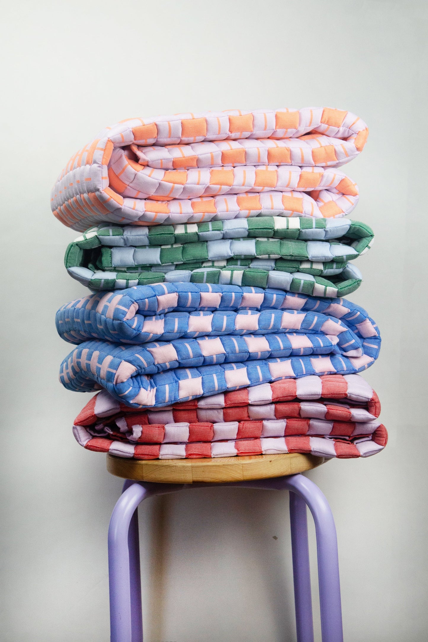 Quilted Sujani Throw Blanket - Soft Pink and Blue - mosswell.us