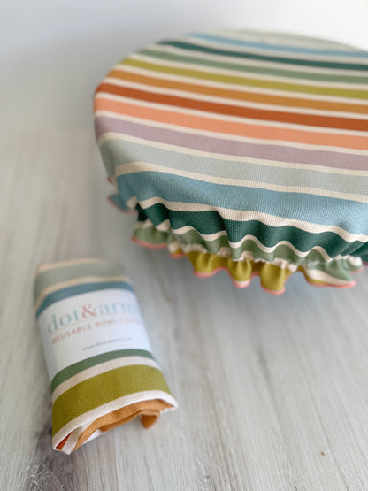 Reusable Bowl Cover - Beach Chair Stripes - mosswell.us