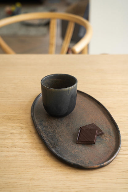 Rust Stoneware Oval Serving Platter - mosswell.us