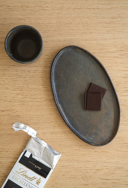 Rust Stoneware Oval Serving Platter - mosswell.us