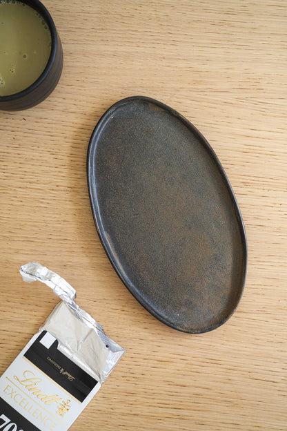Rust Stoneware Oval Serving Platter - mosswell.us