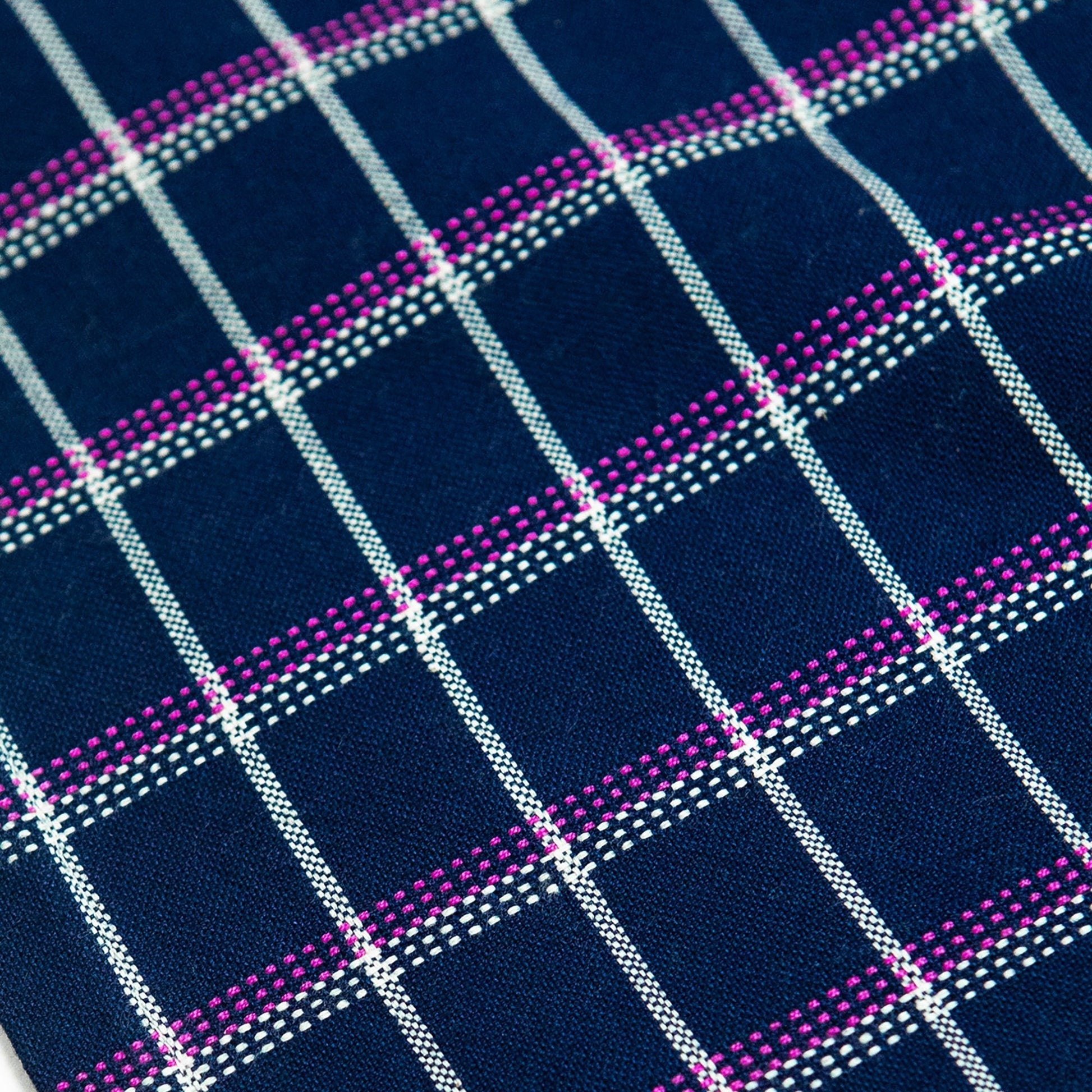 San Lucas Plaid Navy Table Runner - mosswell.us