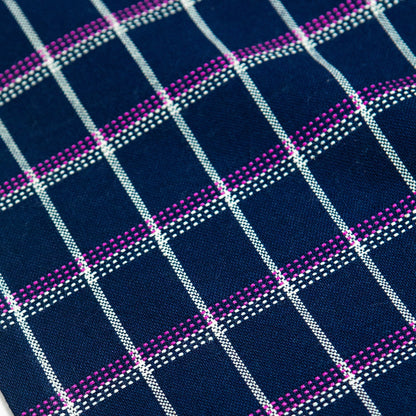 San Lucas Plaid Navy Table Runner - mosswell.us