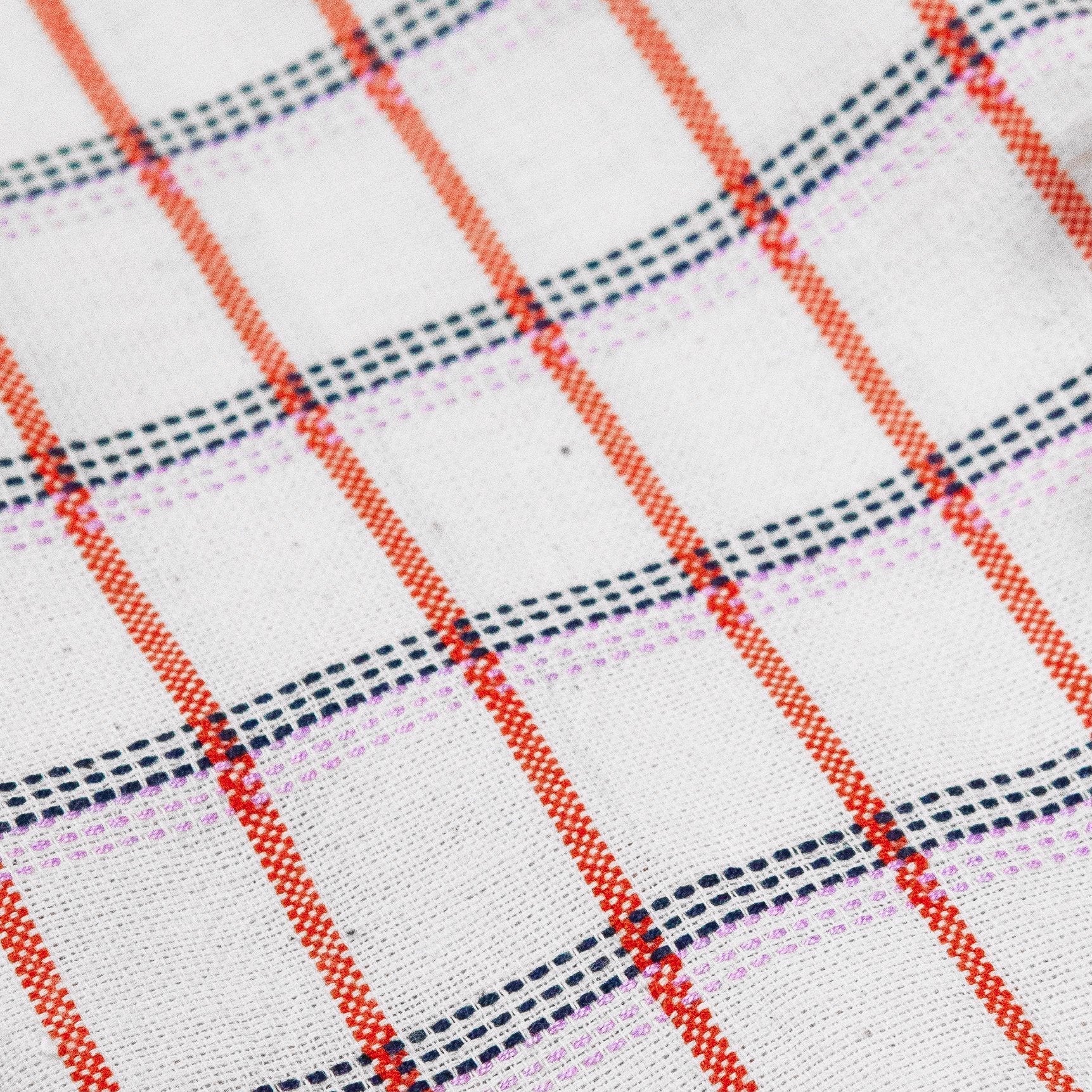San Lucas Plaid White & Orange Table Runner - mosswell.us