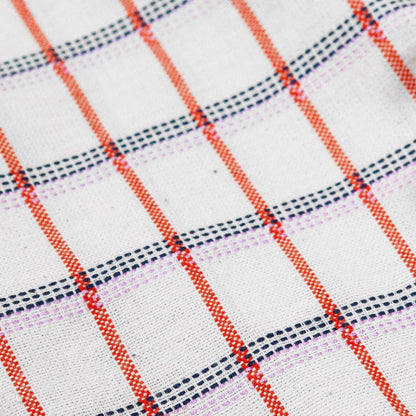 San Lucas Plaid White & Orange Table Runner - mosswell.us