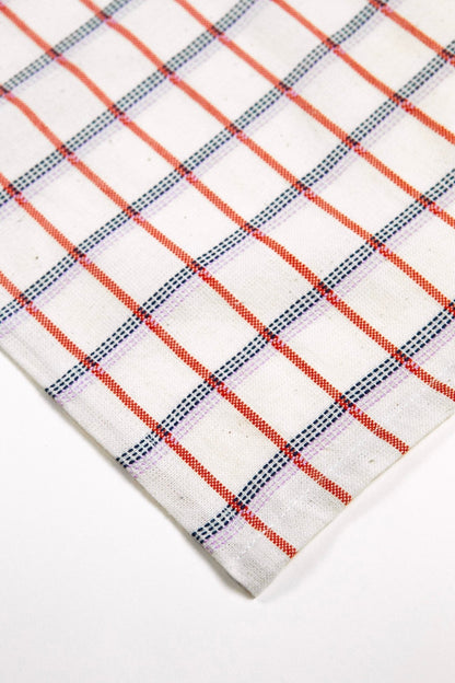 San Lucas Plaid White & Orange Table Runner - mosswell.us