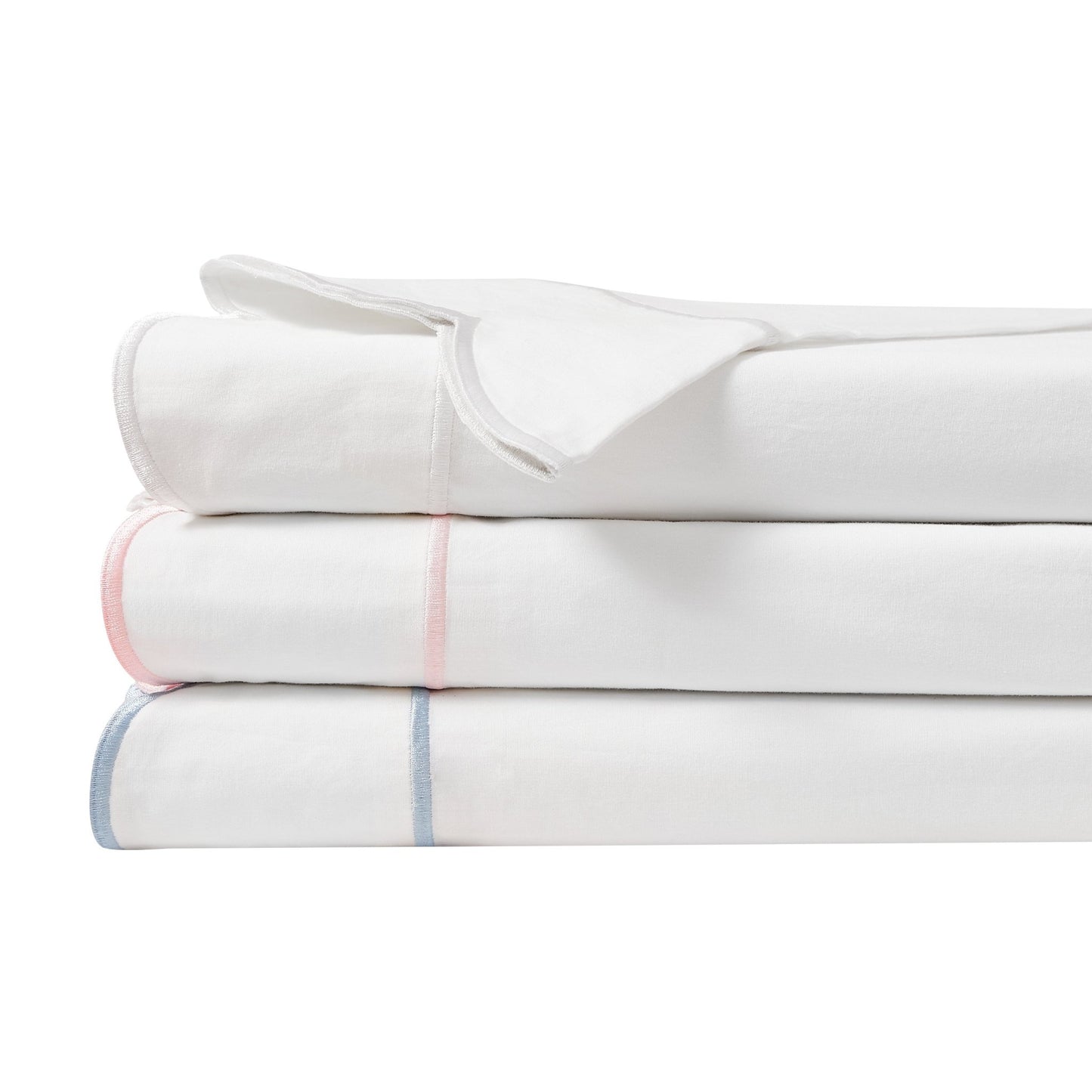 Scallop Frame Embroidered Cotton Percale Duvet Set - mosswell.us