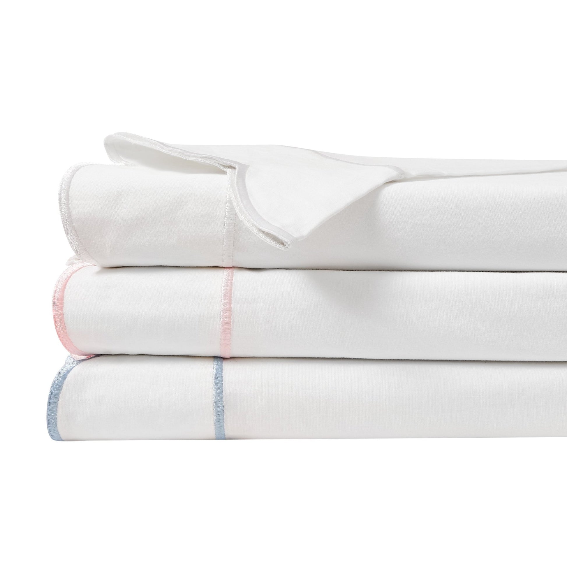 Scallop Frame Embroidered Cotton Percale Sheet Set - mosswell.us