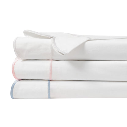 Scallop Frame Embroidered Cotton Percale Sheet Set - mosswell.us