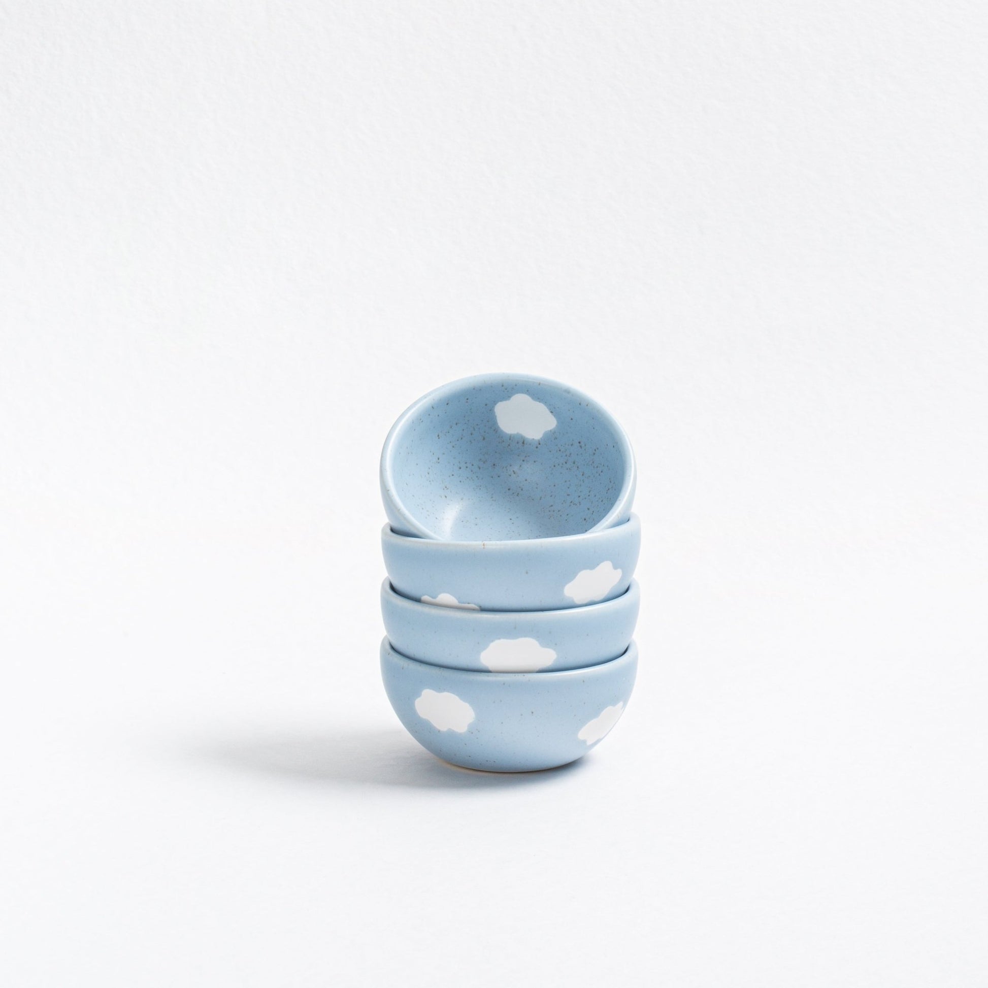 Set of 4 Blue Mini Bowl 4" stoneware ceramic — Cloud Collection - mosswell.us