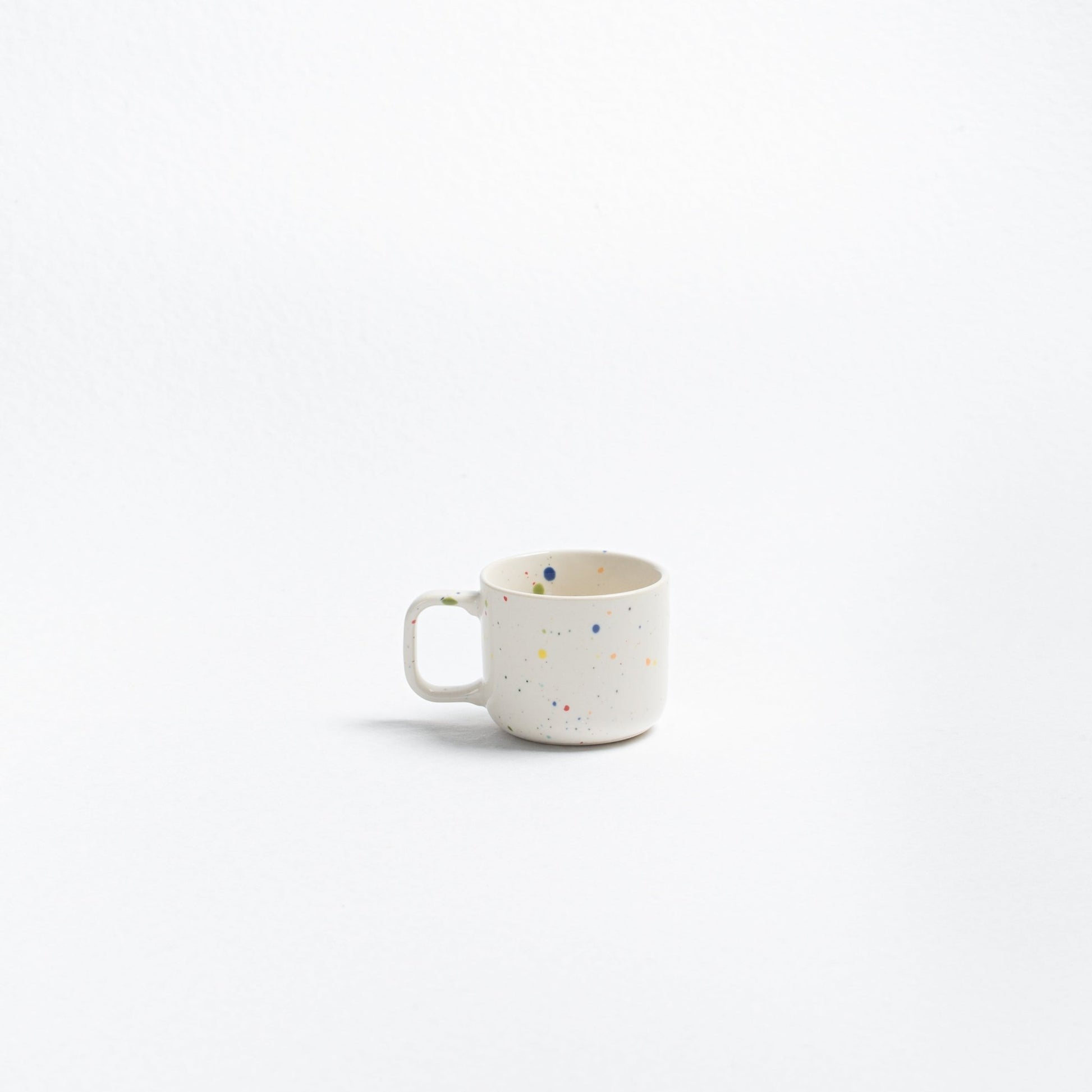 Set of 4 White Espresso Mugs stoneware ceramic — Breeze Party Out - mosswell.us