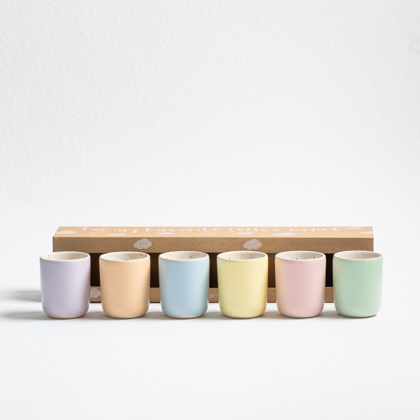 Set of 6 Espresso Cups /Egg Cups stoneware ceramic — Breeze Party In Collection - mosswell.us