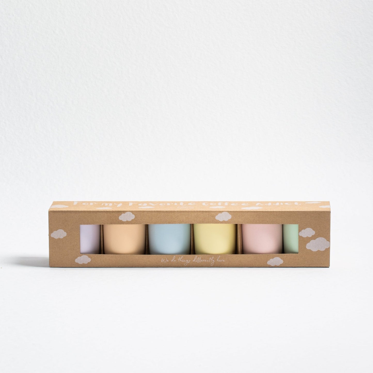 Set of 6 Espresso Cups /Egg Cups stoneware ceramic — Breeze Party In Collection - mosswell.us