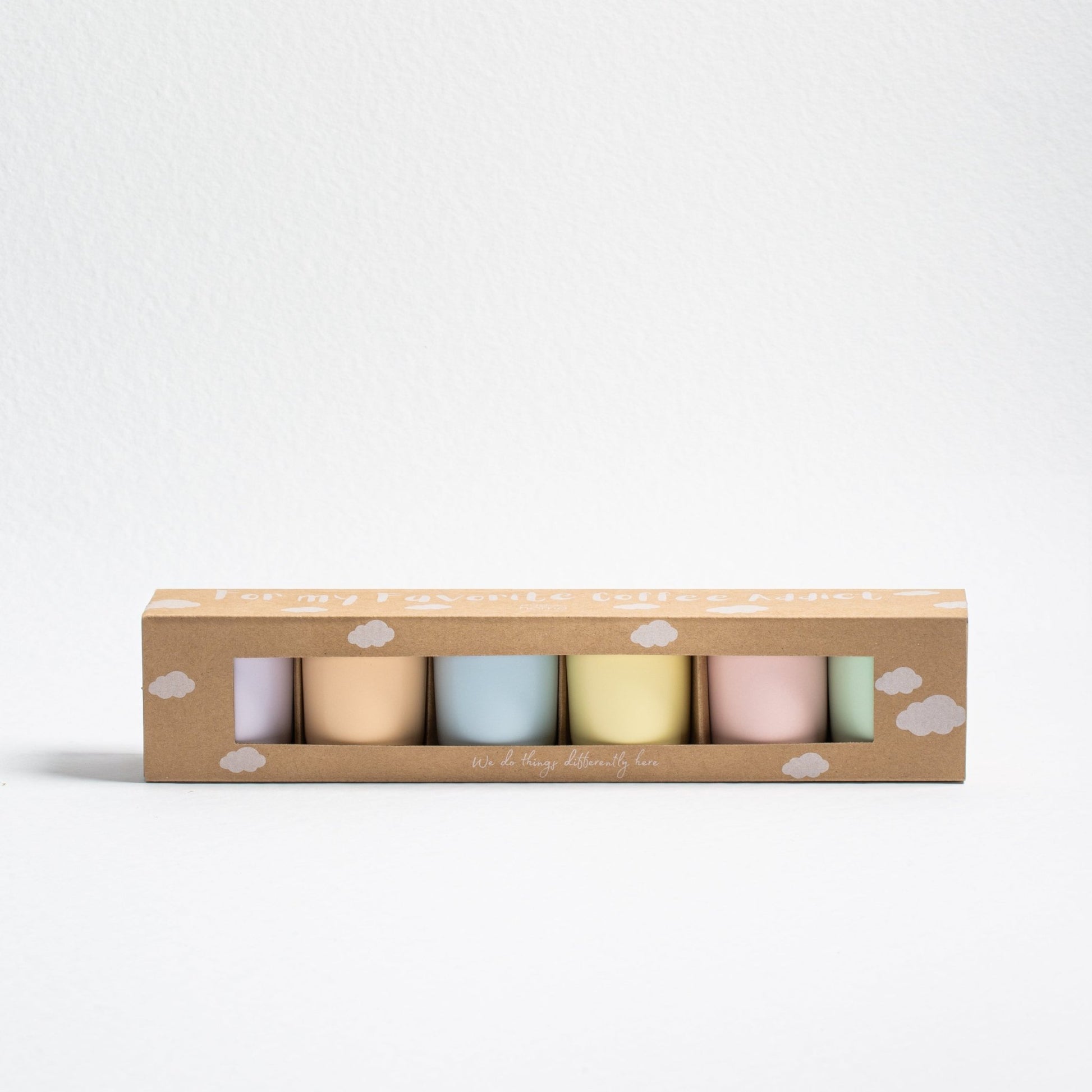 Set of 6 Espresso Cups /Egg Cups stoneware ceramic — Breeze Party In Collection - mosswell.us