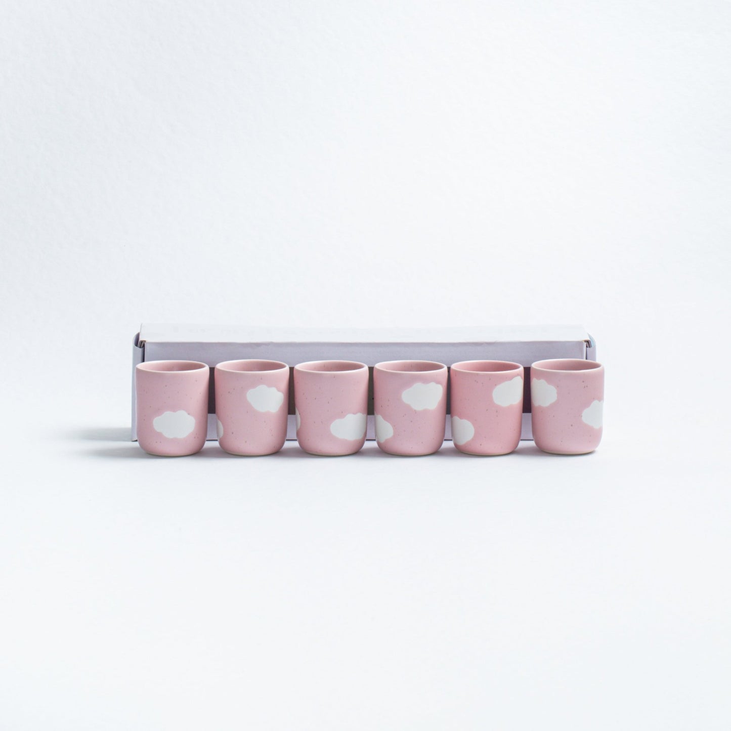 Set of 6 Espresso Cups stoneware ceramic — Pink Cloud Collection - mosswell.us