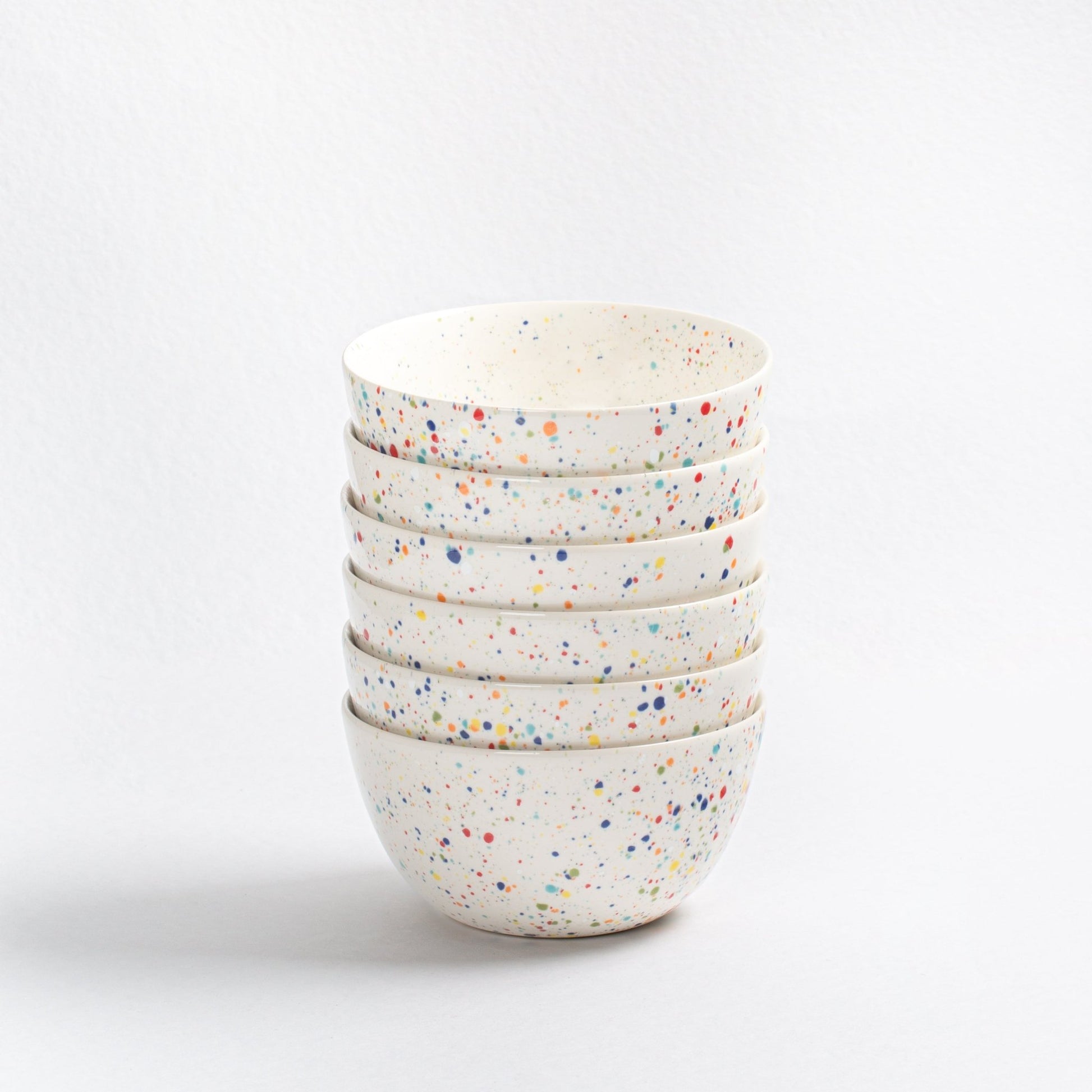 Set of 6 White Bowls 6.3" stoneware ceramic — Party Collection - mosswell.us
