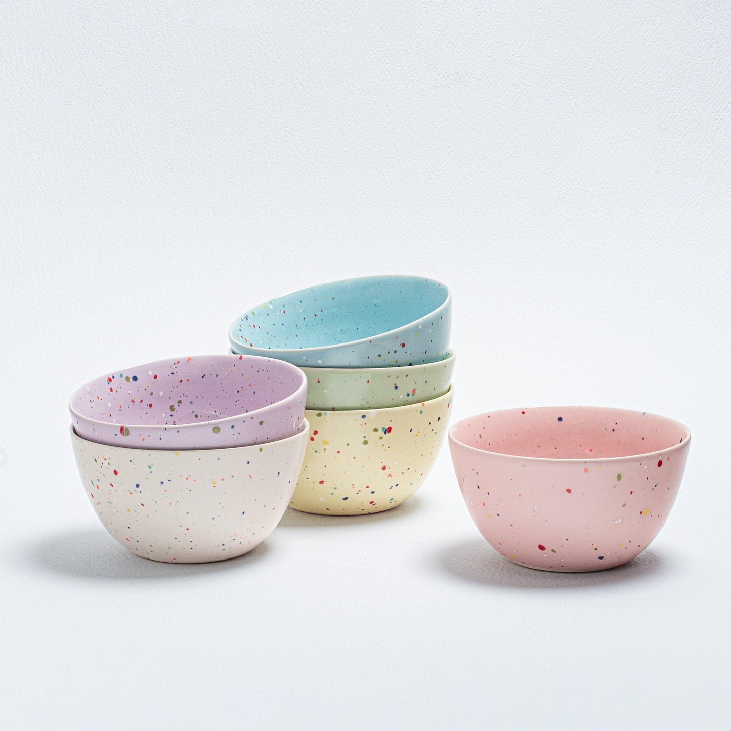 Set of 6 White Bowls 6.3" stoneware ceramic — Party Collection - mosswell.us