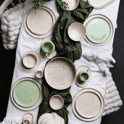 Set of 6 White Dinner Plates 11" stoneware ceramic — Party Collection - mosswell.us