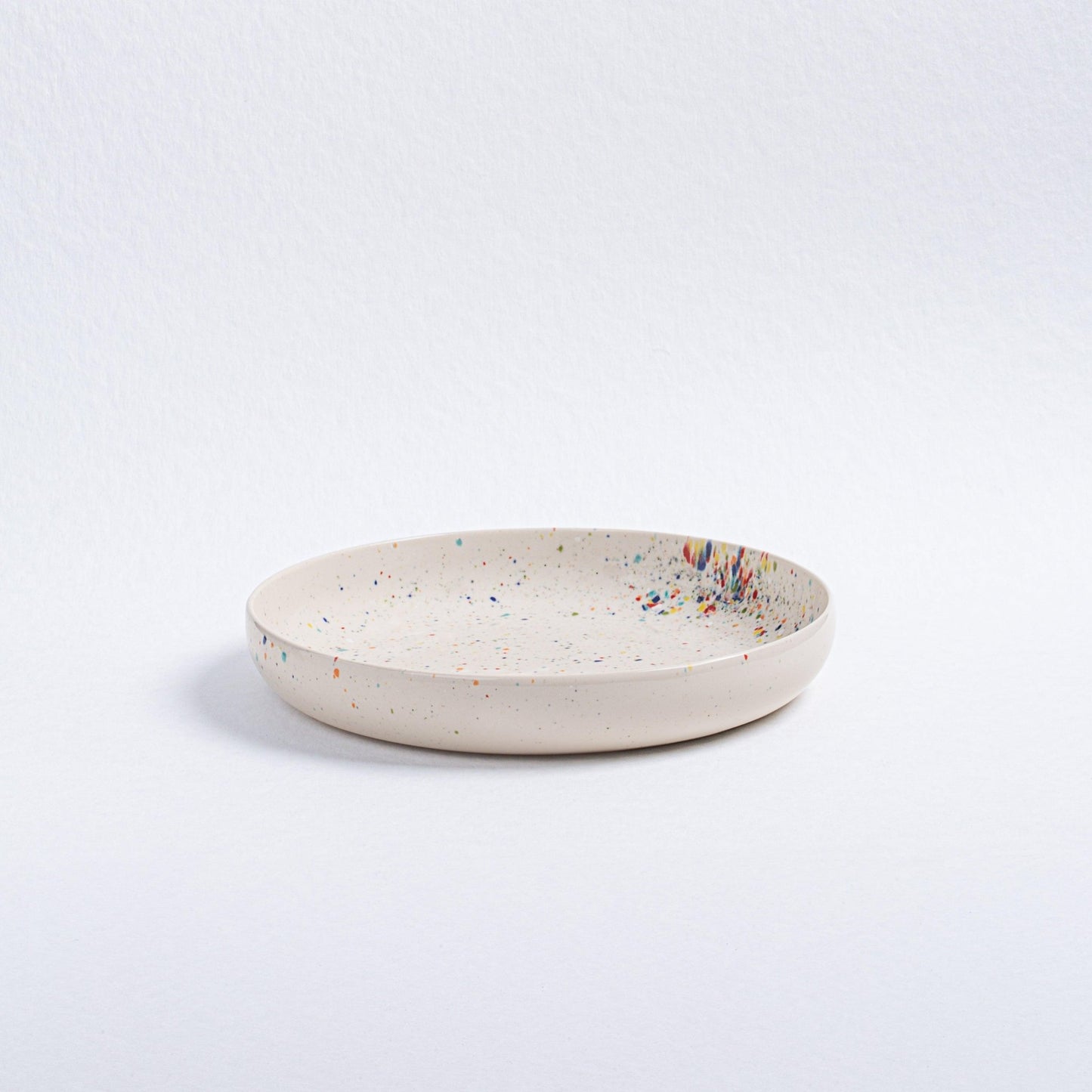 Set of 6 White Low Pasta Plates 9" stoneware ceramic — Party Collection - mosswell.us