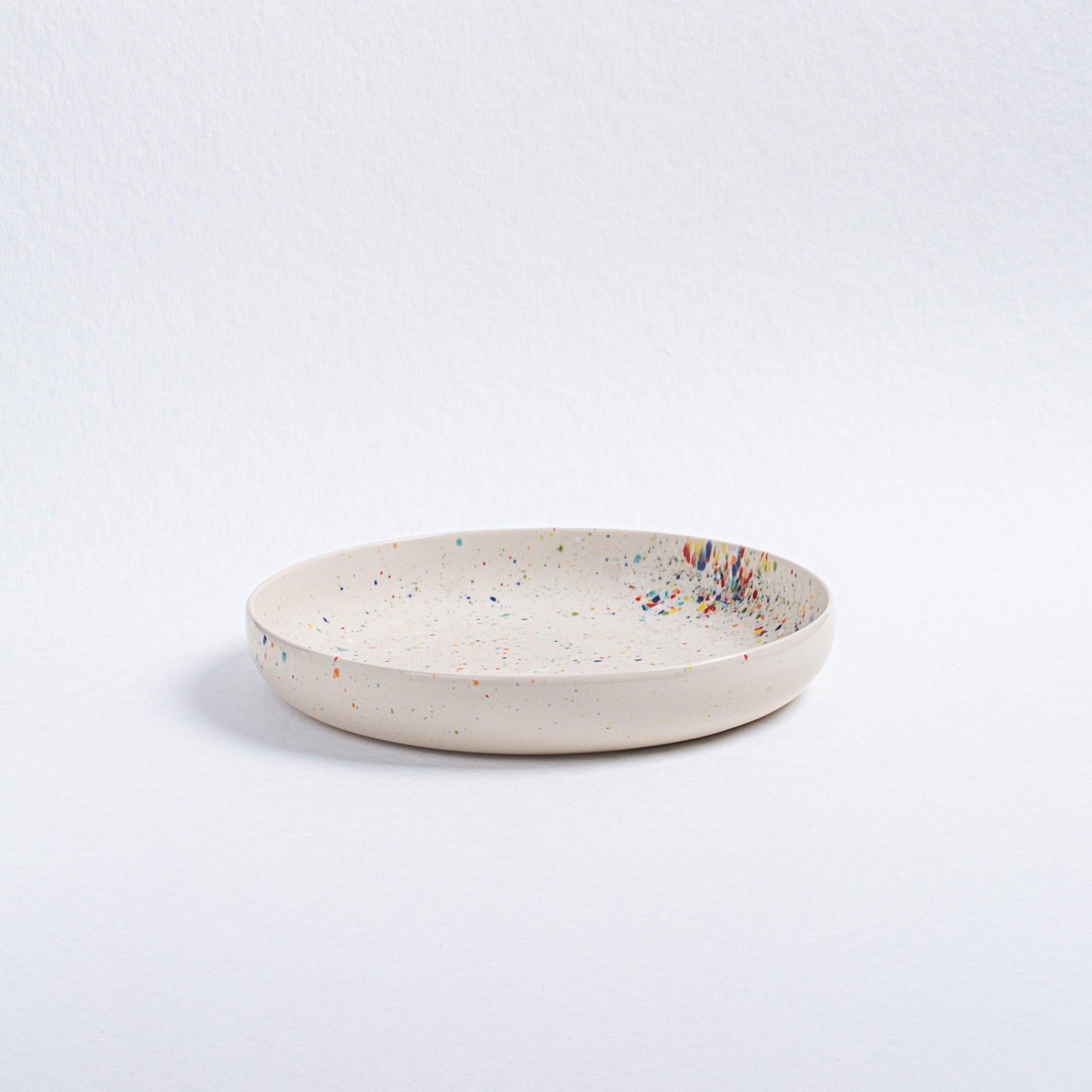 Set of 6 White Low Pasta Plates 9" stoneware ceramic — Party Collection - mosswell.us